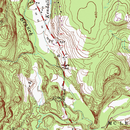 Topographic Map of Kendall Brook, CT
