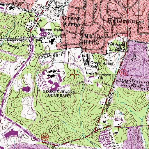 Topographic Map of Grayson Hall, VA