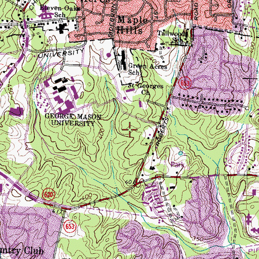 Topographic Map of Harrison Hall, VA