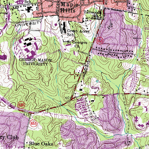 Topographic Map of Jackson Hall, VA