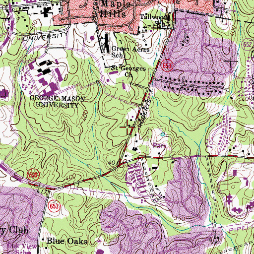 Topographic Map of Lincoln Hall, VA