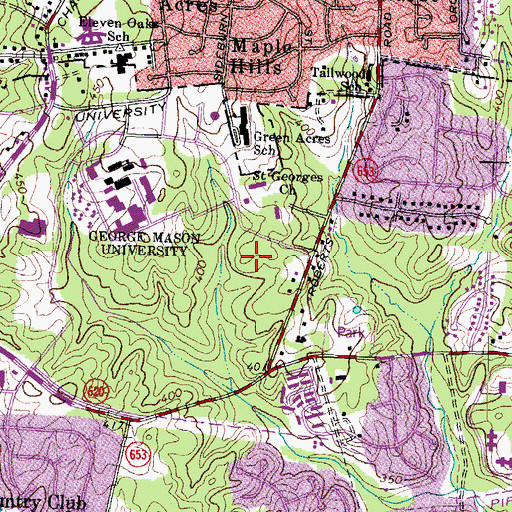 Topographic Map of Monroe Hall, VA
