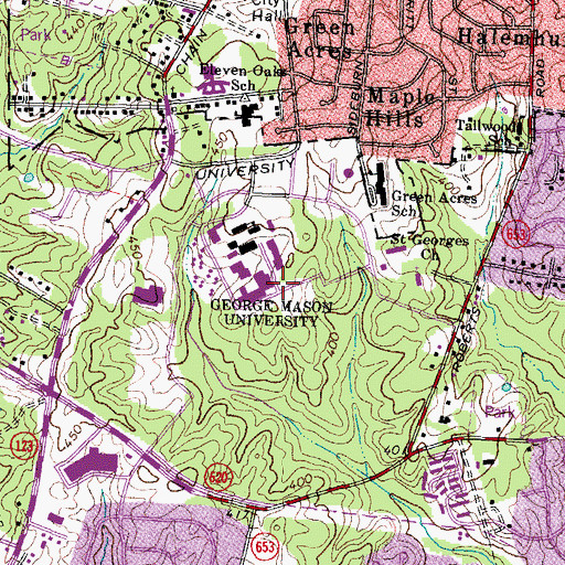 Topographic Map of Clock Tower, VA