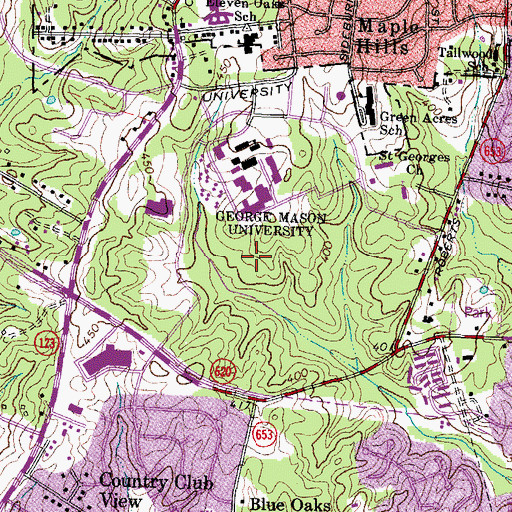 Topographic Map of College Hall, VA