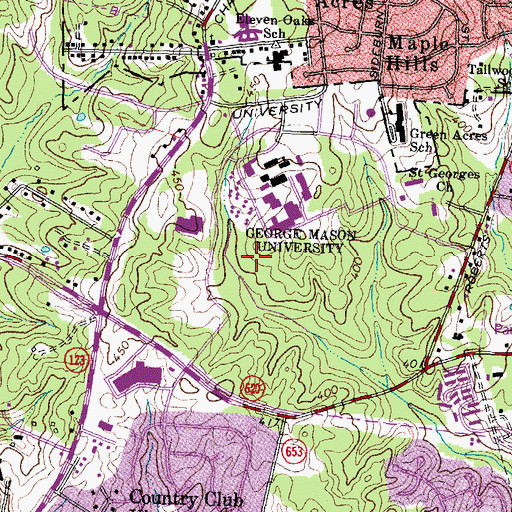 Topographic Map of Center for the Arts Concert Hall, VA