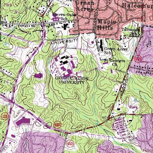 Topographic Map of David King Hall, VA