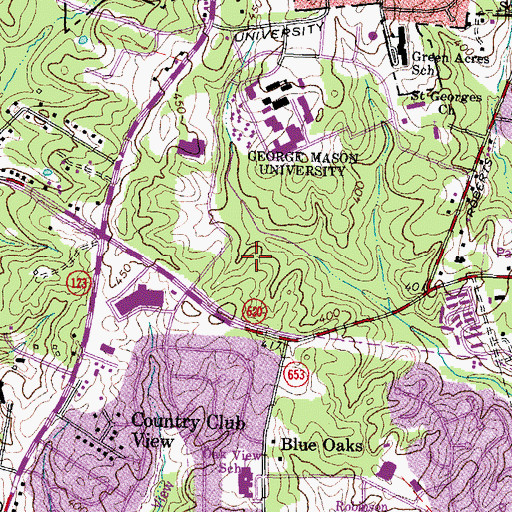 Topographic Map of EagleBank Arena, VA