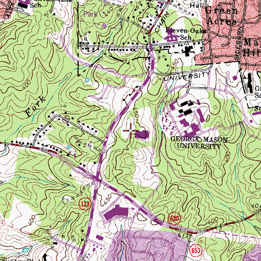 Topographic Map of Patriots Village, VA