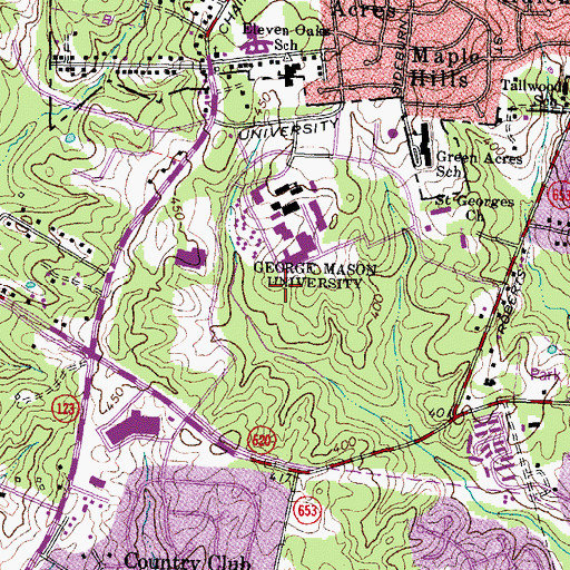 Topographic Map of Performing Arts Building, VA