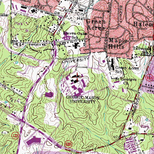 Topographic Map of East Building, VA