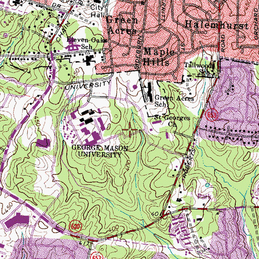 Topographic Map of Essex Hall, VA