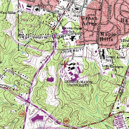 Topographic Map of Thompson Hall, VA