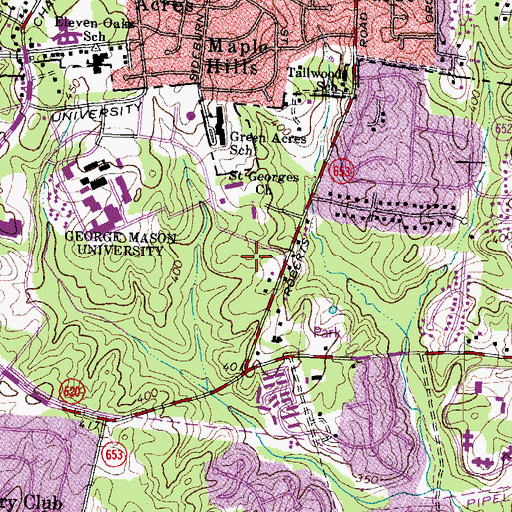Topographic Map of Truman Hall, VA