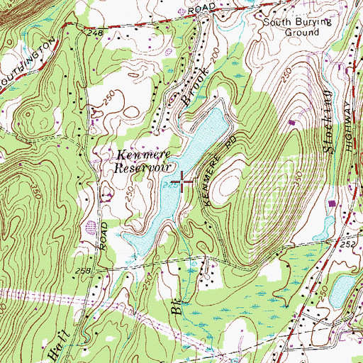 Topographic Map of Kenmere Reservoir, CT