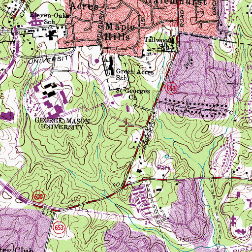 Topographic Map of Washington Hall, VA