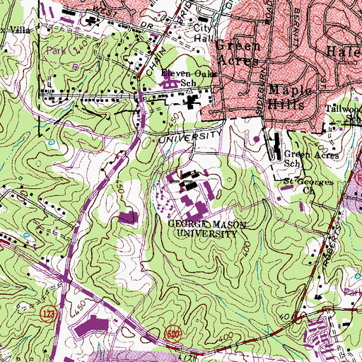 Topographic Map of West Building, VA