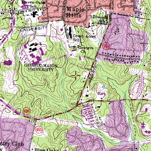 Topographic Map of Wilson Hall, VA