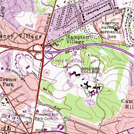 Topographic Map of Psychology/Music Annex, MD