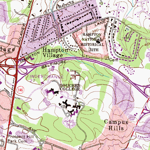 Topographic Map of Riding Arena, MD