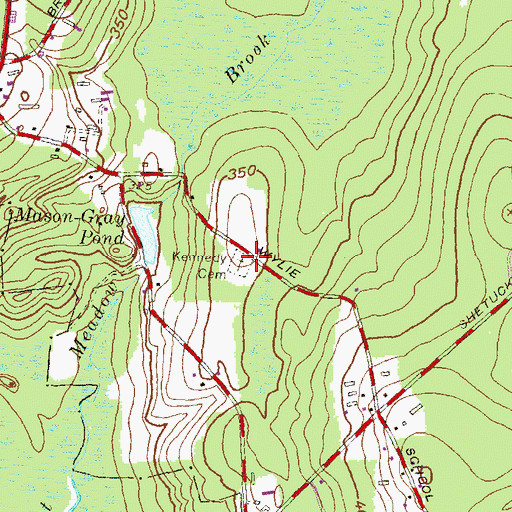 Topographic Map of Kennedy Cemetery, CT
