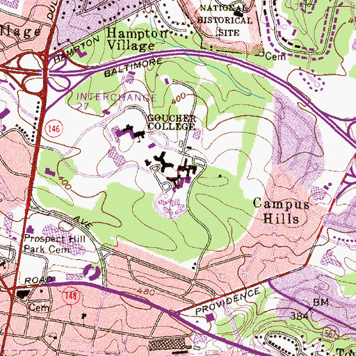 Topographic Map of Bennett House, MD