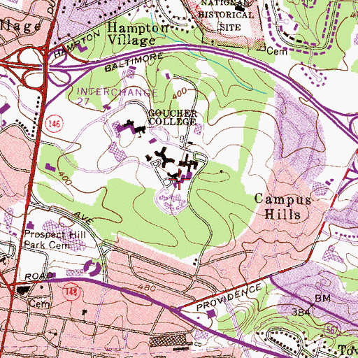 Topographic Map of Heubeck Hall, MD