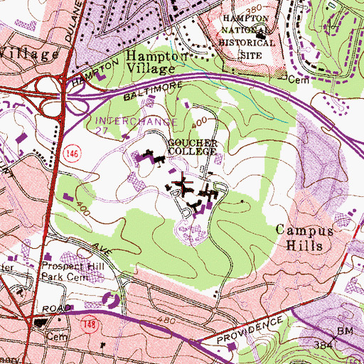 Topographic Map of Mary Fisher Hall, MD