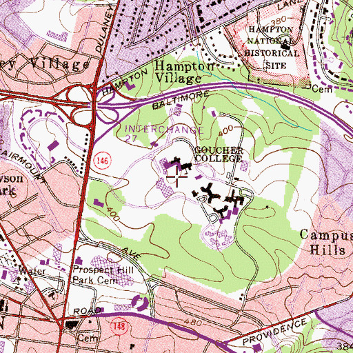 Topographic Map of Meyerhoff Arts Center, MD