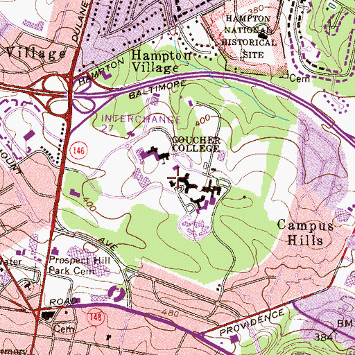 Topographic Map of Pearlstone Student Center, MD