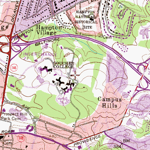 Topographic Map of Sports & Recreation Center, MD