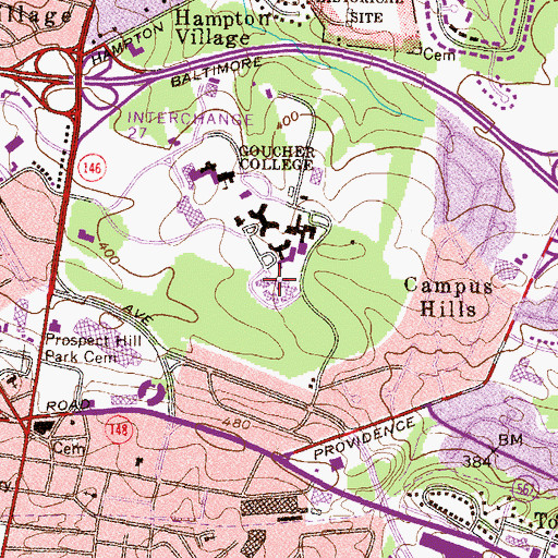 Topographic Map of Stimson Hall, MD