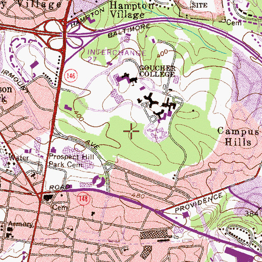 Topographic Map of Van Meter Hall, MD