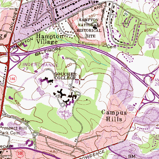 Topographic Map of Von Borries Swimming Pool, MD