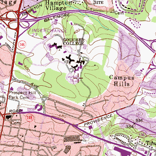 Topographic Map of Winslow House, MD