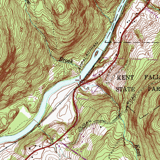 Topographic Map of Kent Falls Brook, CT