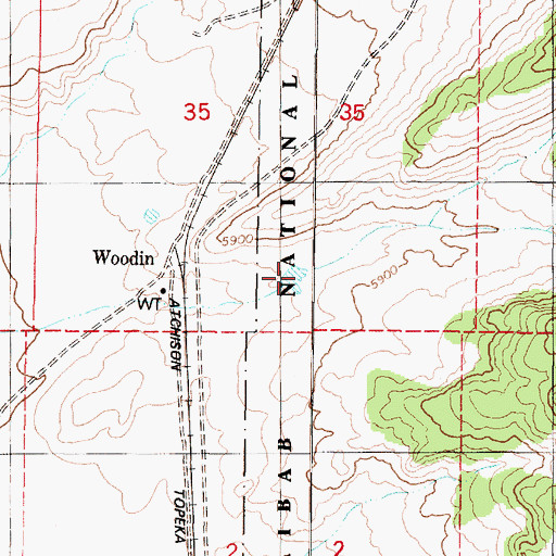 Topographic Map of Jackson Tank, AZ