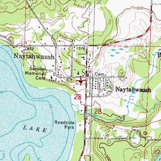 Topographic Map of Naytahwaush School, MN