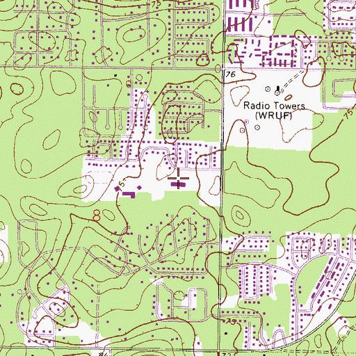 Topographic Map of Oak Hall Lower School, FL