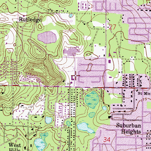 Topographic Map of Northwest Baptist Church, FL