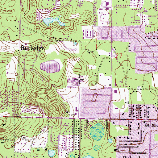Topographic Map of Buchholz High School, FL