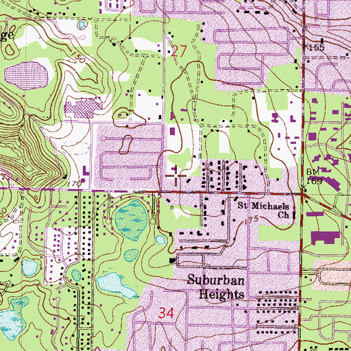 Topographic Map of First Church of the Nazarene, FL