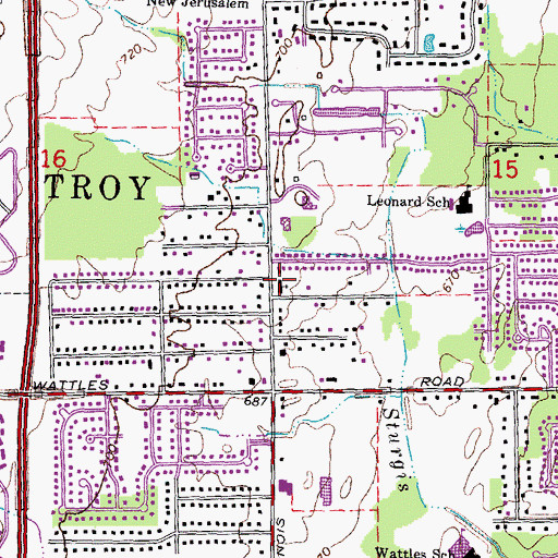 Topographic Map of Barn Church, MI