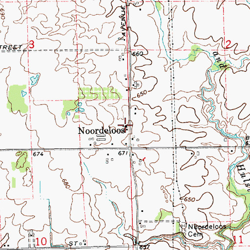 Topographic Map of Noordeloos Christian Reformed Church, MI