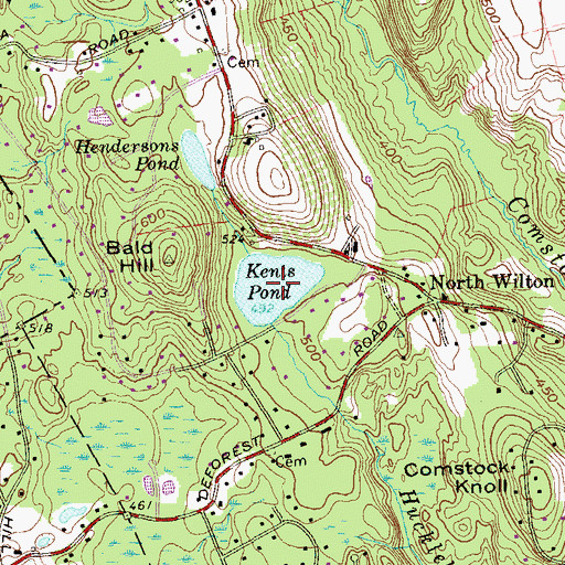 Topographic Map of Kents Pond, CT