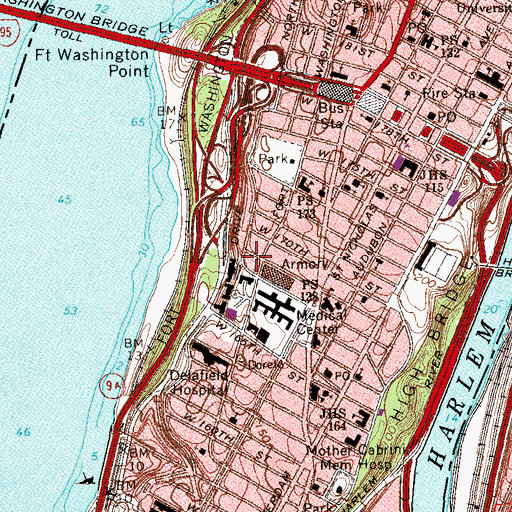 Topographic Map of Augustus C Long Library, NY