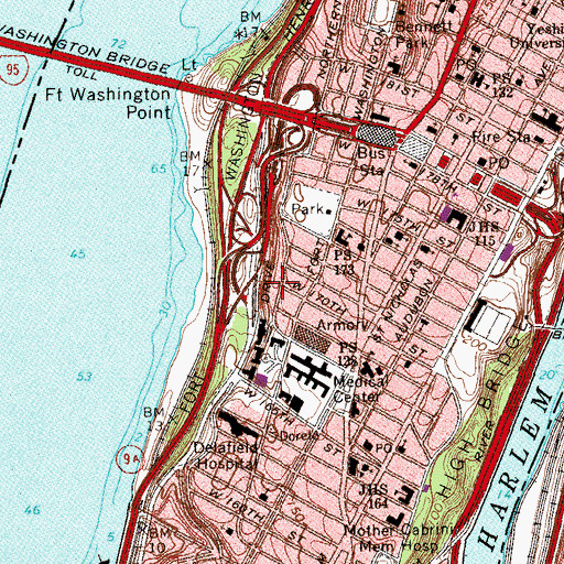 Topographic Map of Bard Haven Towers, NY