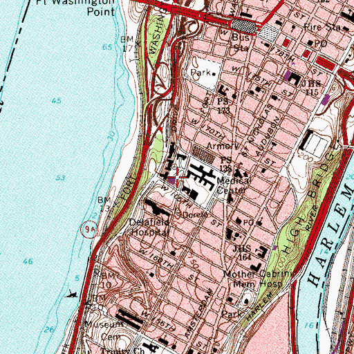 Topographic Map of Herbert Irving Pavilion, NY