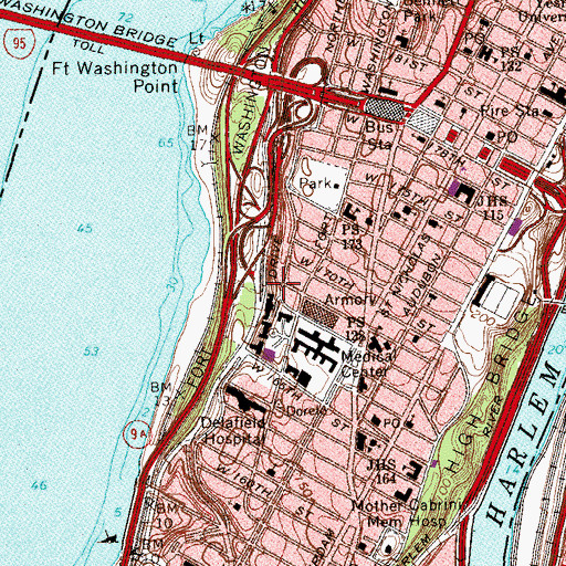 Topographic Map of Lawrence C Kolb Research Building, NY