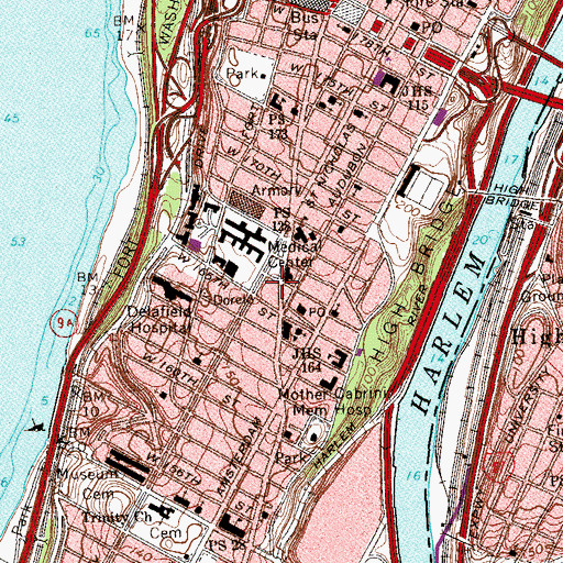 Topographic Map of Mary Woodard Lasker Biomedical Research Building, NY