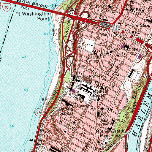 Topographic Map of Mailman School of Public Health, NY